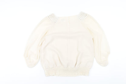 Womens UK Size 8 Marks and Spencer Ivory Basic T-Shirt
