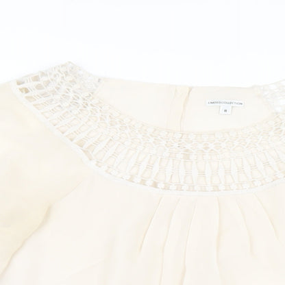 Womens UK Size 8 Marks and Spencer Ivory Basic T-Shirt