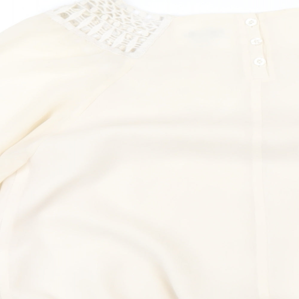 Womens UK Size 8 Marks and Spencer Ivory Basic T-Shirt
