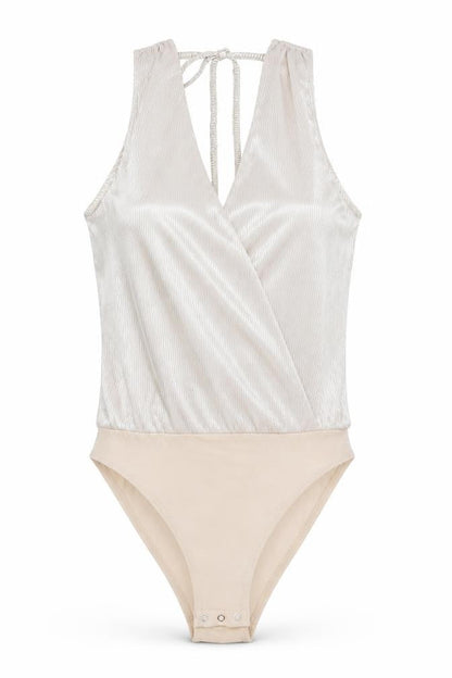 Womens UK Size XS H&M One-Piece Beige Bodysuit