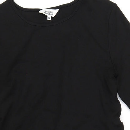 Blooming Marvellous Womens Black Viscose A-Line Size 14 Round Neck Pullover
