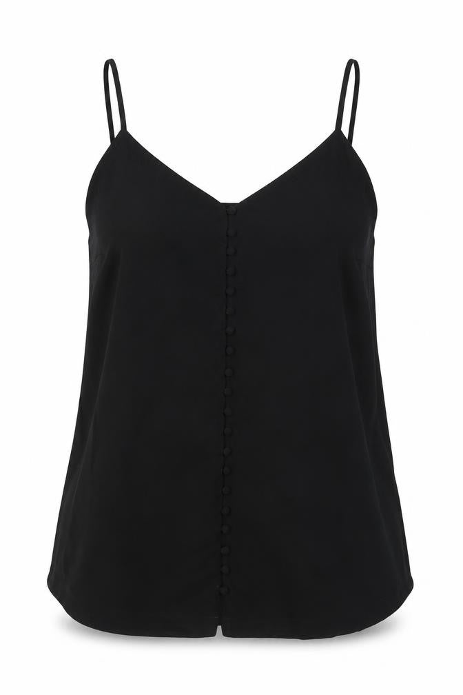 Womens UK Size 12 Very Black Camisole T-Shirt