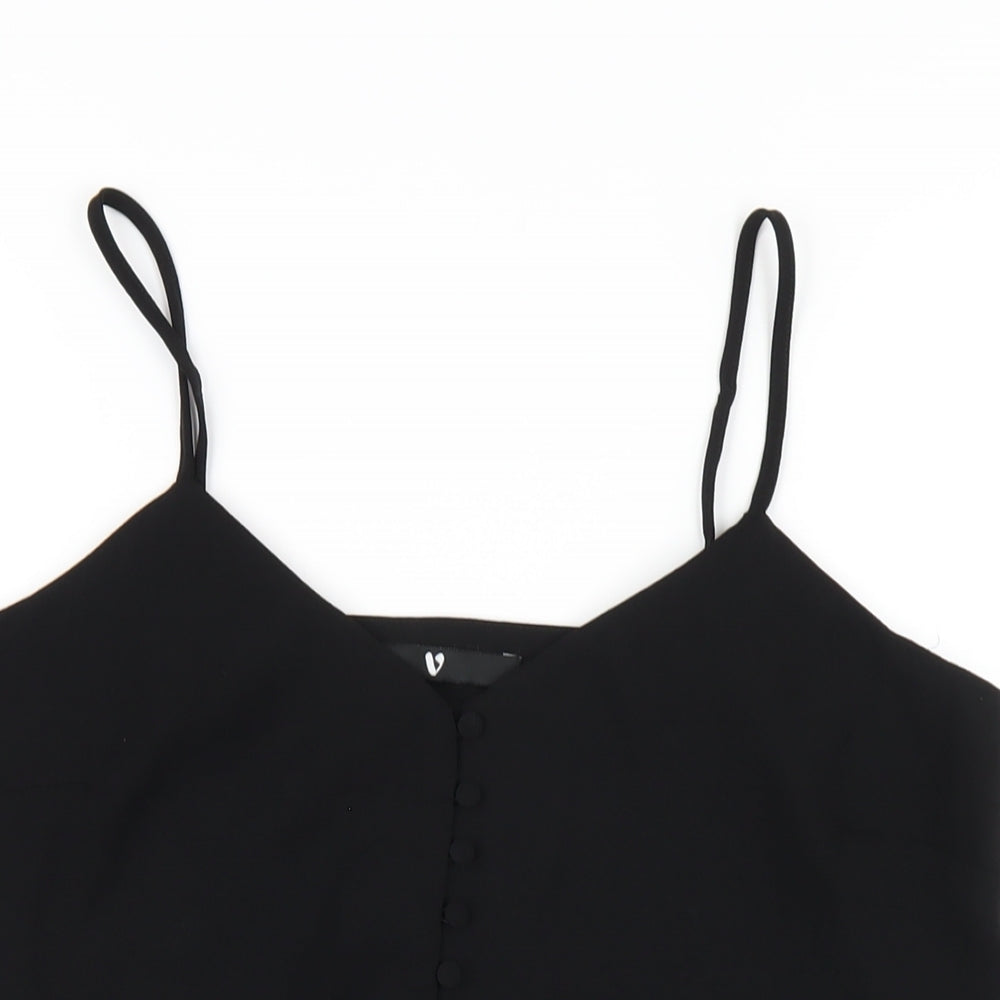 Womens UK Size 12 Very Black Camisole T-Shirt