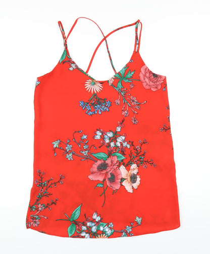 Womens UK Size 12 New Look Red Camisole T-Shirt