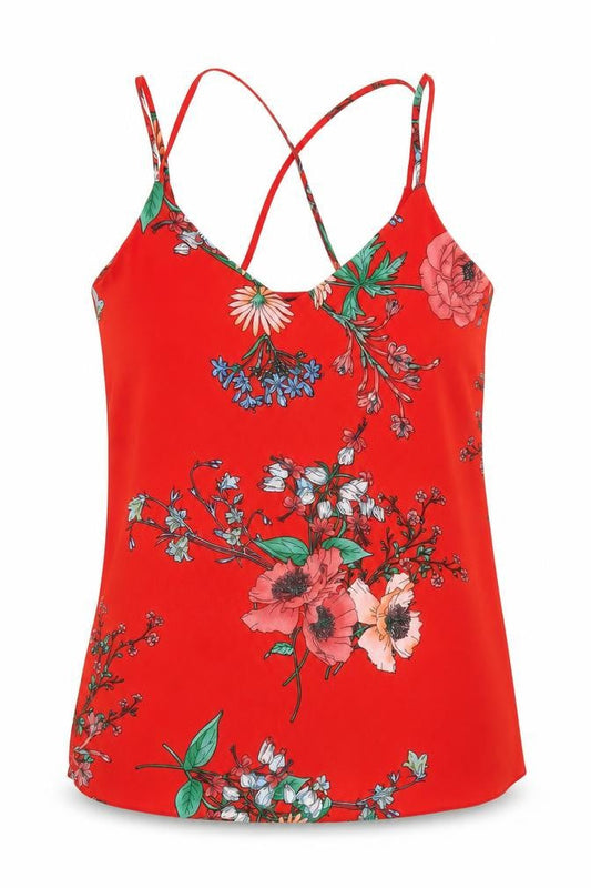 Womens UK Size 12 New Look Red Camisole T-Shirt