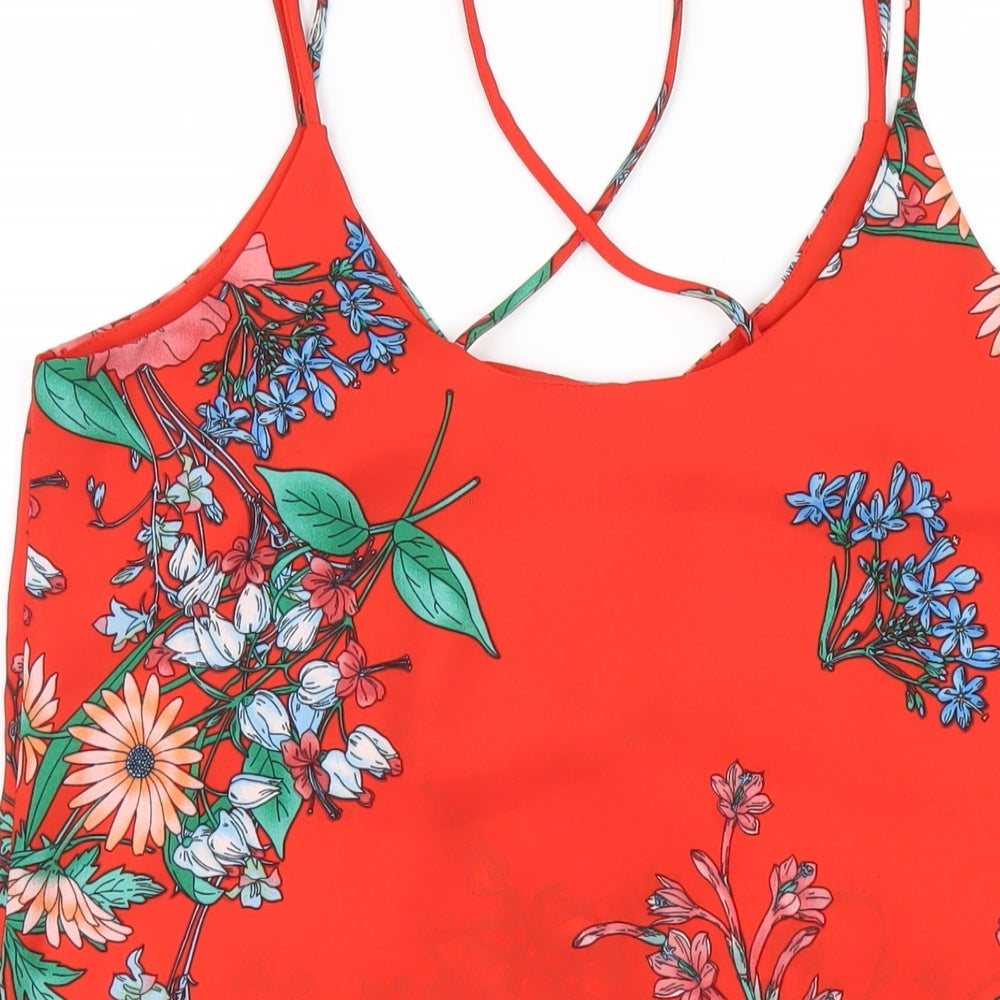 Womens UK Size 12 New Look Red Camisole T-Shirt