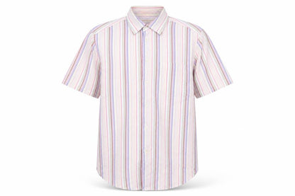 Slaters Mens Multicoloured Striped Cotton Button-Up Size L Collared Button