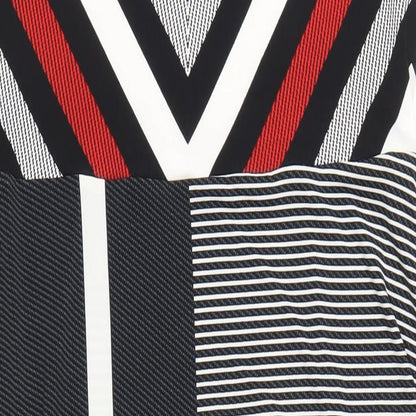 Principles Womens Black Geometric Polyester A-Line Size 16 Scoop Neck Pullover