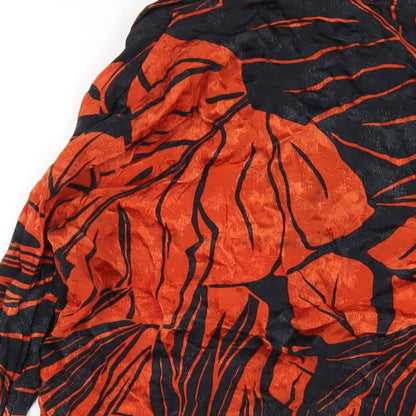 Womens UK Size XS Zara Orange Basic Button-Up