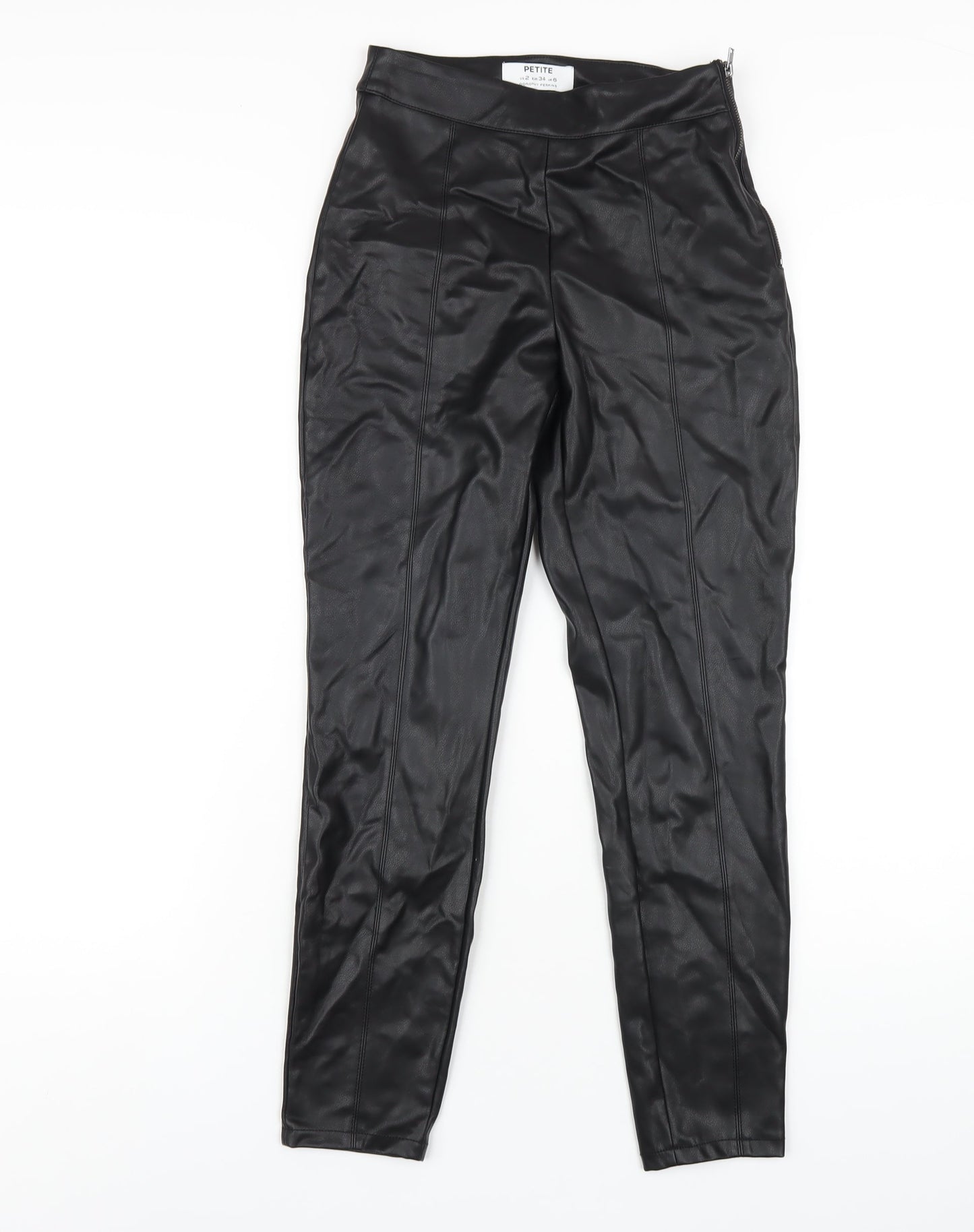 Womens UK Size 6 Dorothy Perkins Regular Fit Carrot Black Trousers