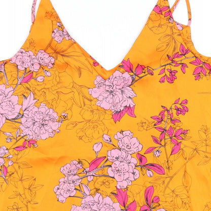 Womens UK Size 10 River Island Orange Camisole T-Shirt