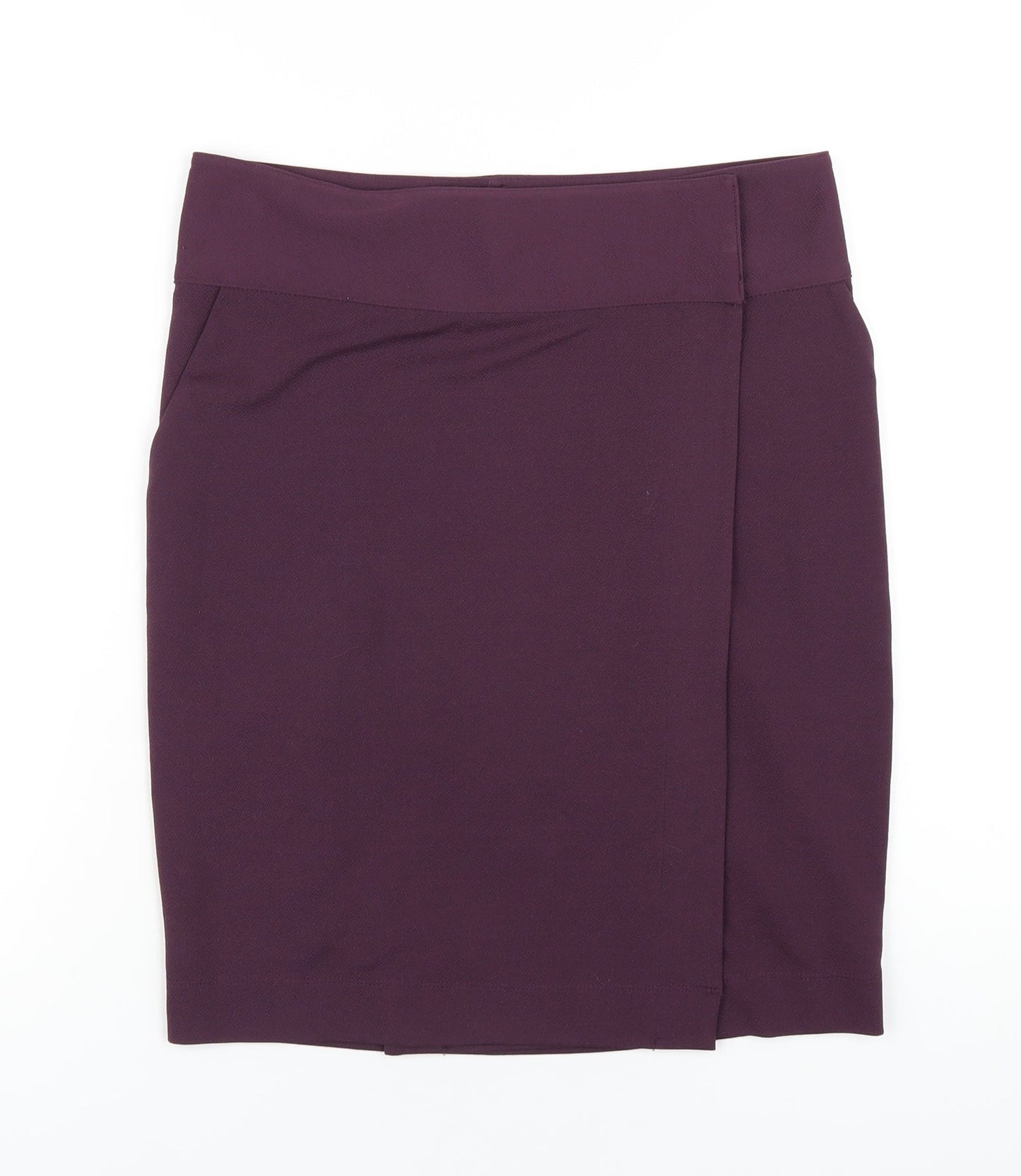 NEXT Womens Purple Polyester Straight & Pencil Skirt Size 10 Button