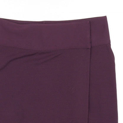 NEXT Womens Purple Polyester Straight & Pencil Skirt Size 10 Button