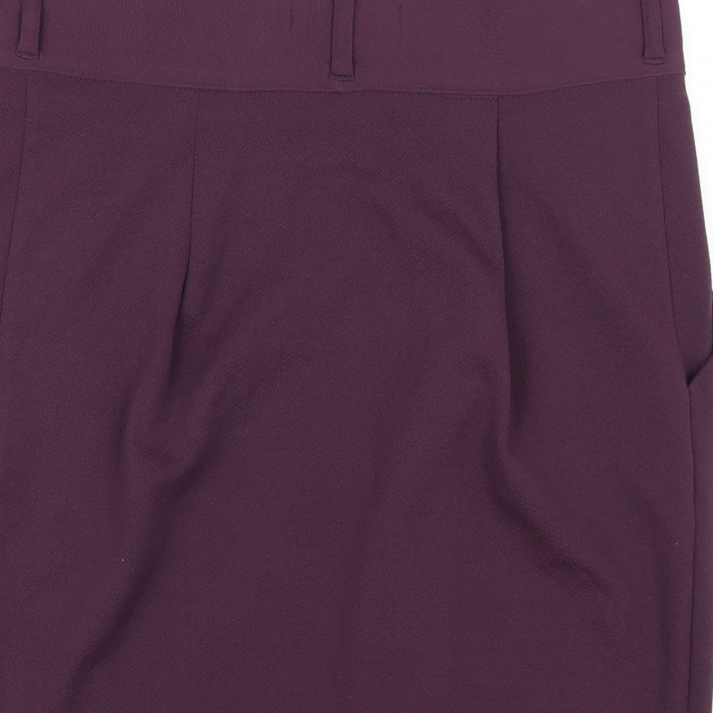 NEXT Womens Purple Polyester Straight & Pencil Skirt Size 10 Button