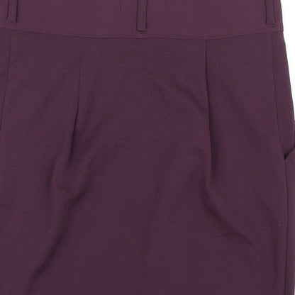 NEXT Womens Purple Polyester Straight & Pencil Skirt Size 10 Button