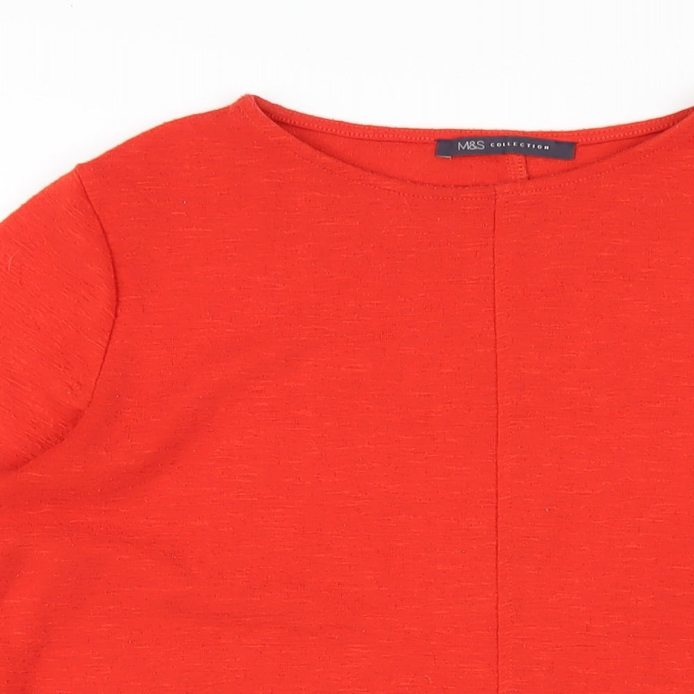 Womens UK Size 10 Marks and Spencer Red Basic T-Shirt