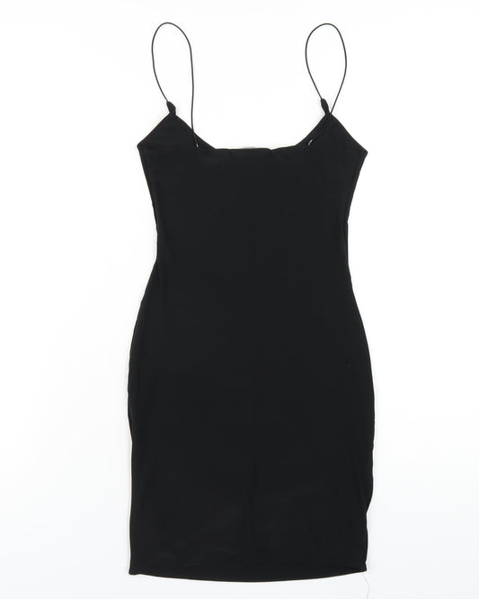 Missy Empire Womens Black Polyester Bodycon Size 8 Scoop Neck Pullover