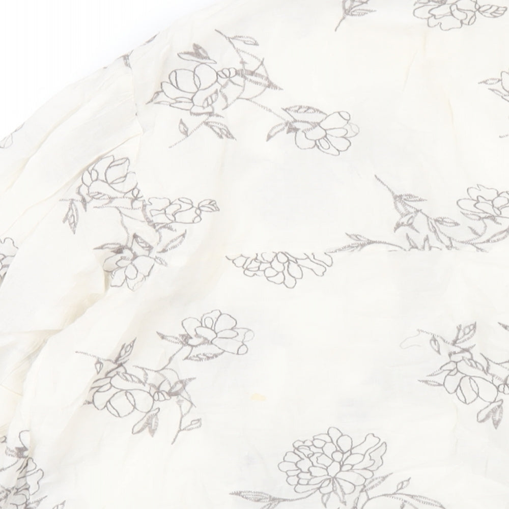 Womens UK Size XS Zara Ivory Basic Button-Up