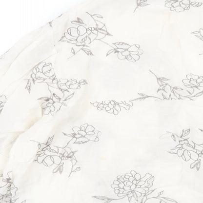 Womens UK Size XS Zara Ivory Basic Button-Up