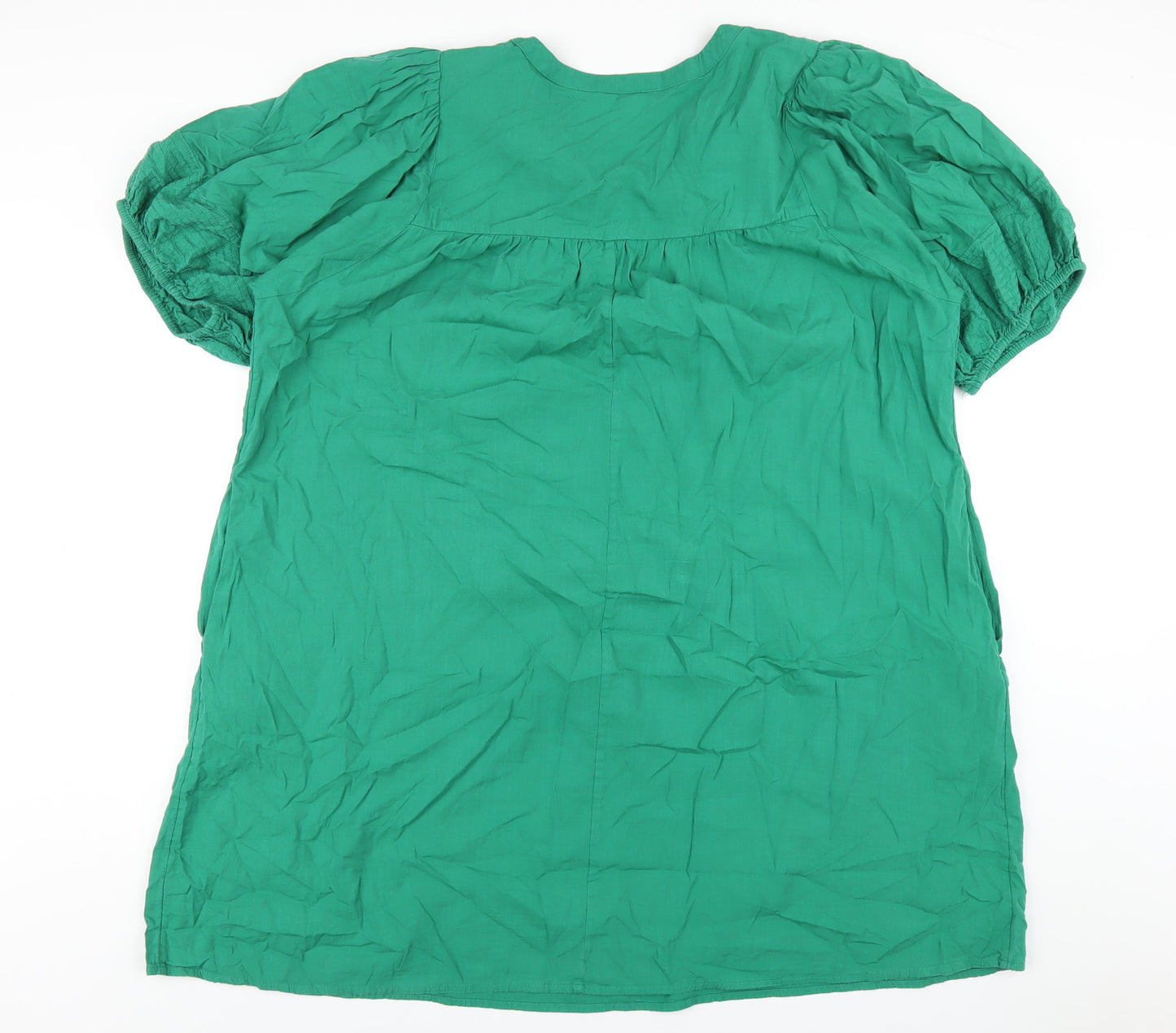 Knox Rose Womens Green Cotton A-Line Size 2XL V-Neck Pullover