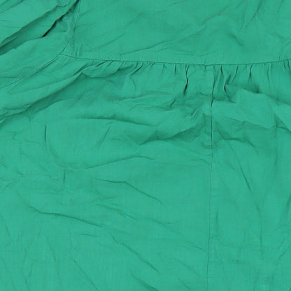 Knox Rose Womens Green Cotton A-Line Size 2XL V-Neck Pullover