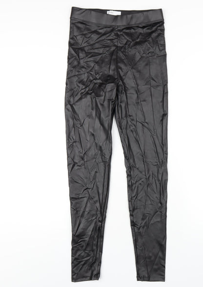 Womens UK Size S Bershka Regular Fit Carrot Black Trousers