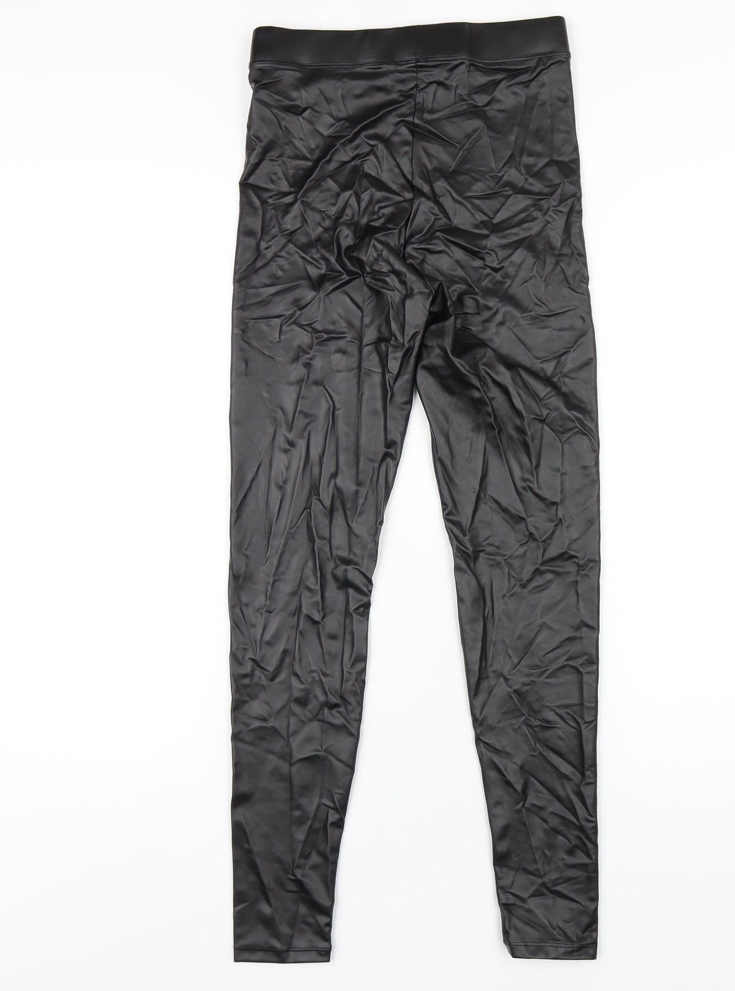 Womens UK Size S Bershka Regular Fit Carrot Black Trousers