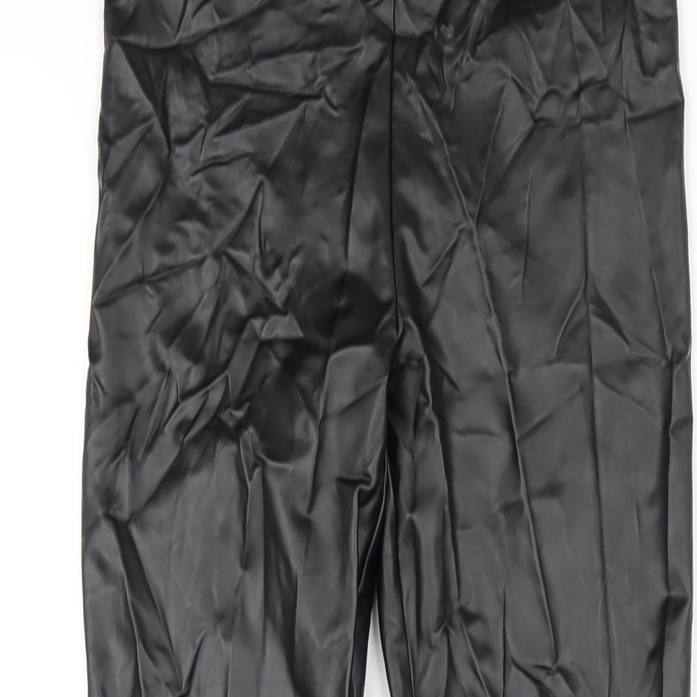 Womens UK Size S Bershka Regular Fit Carrot Black Trousers