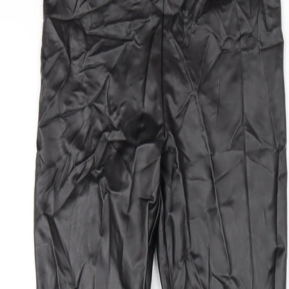 Womens UK Size S Bershka Regular Fit Carrot Black Trousers