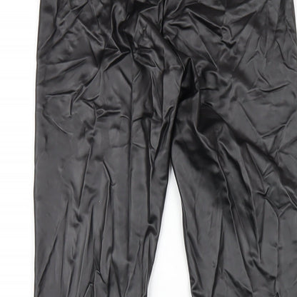 Womens UK Size S Bershka Regular Fit Carrot Black Trousers