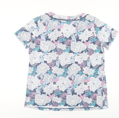 Bonmarché Womens Multicoloured Floral Polyester Basic T-Shirt Size 16 Round Neck