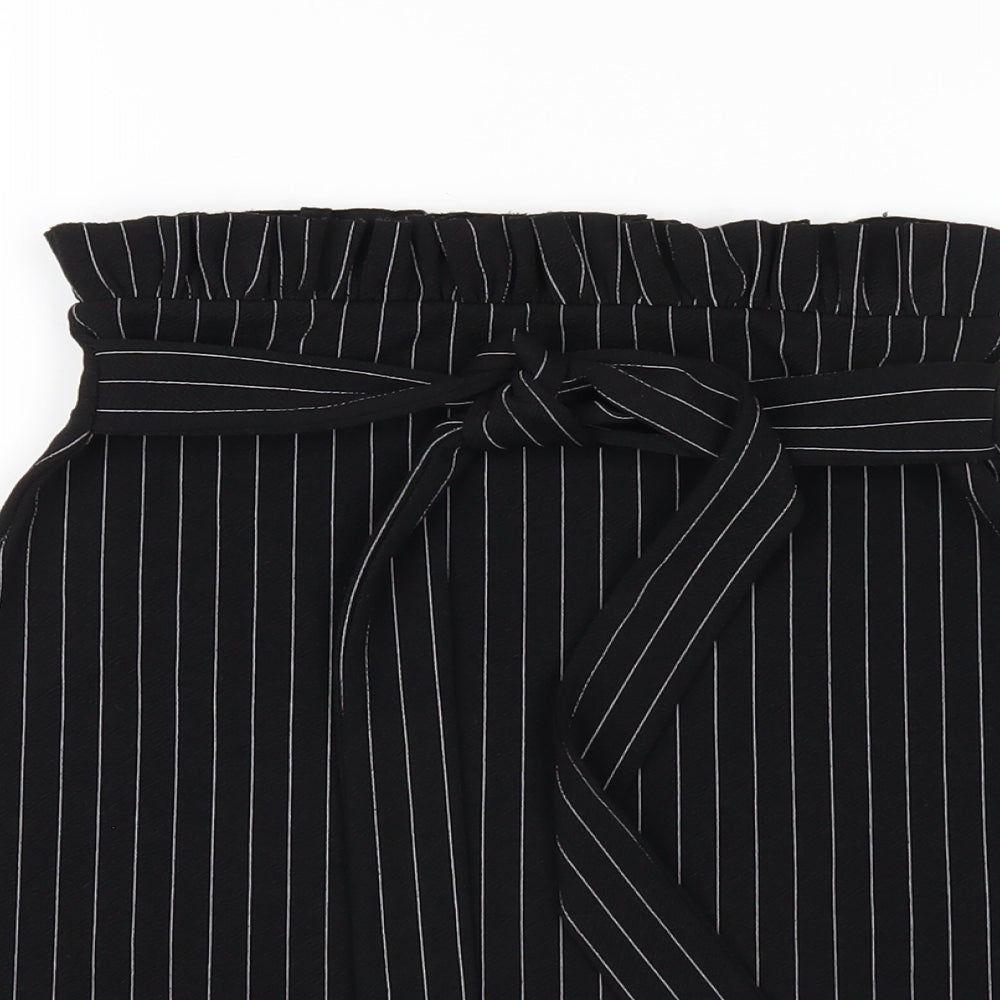I SAW IT FIRST Womens Black Striped Polyester Mini Skirt Size 8