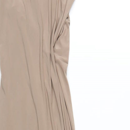 Misspap Womens Beige Polyester Bodycon Size 8 V-Neck Pullover