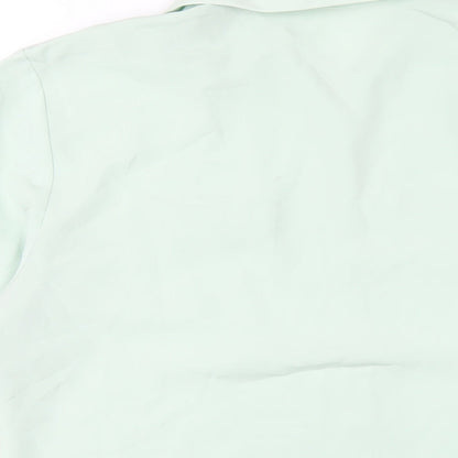 Bonmarché Womens Green Polyester Basic Button-Up Size 14 Collared