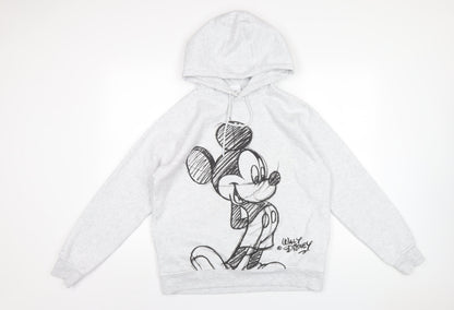 Womens UK Size S Disney Grey Pullover Hoodie
