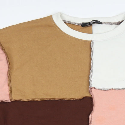 Missguided Womens Multicoloured Colourblock Polyester Jumper Dress Size 14 Crew Neck Pullover