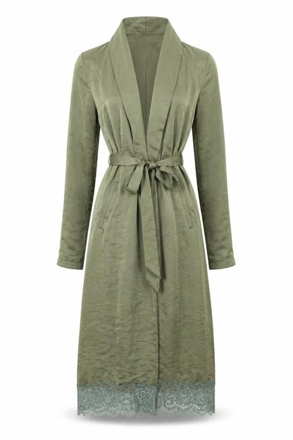 Missguided Womens Green Polyester Wrap Dress Size 8 V-Neck Tie