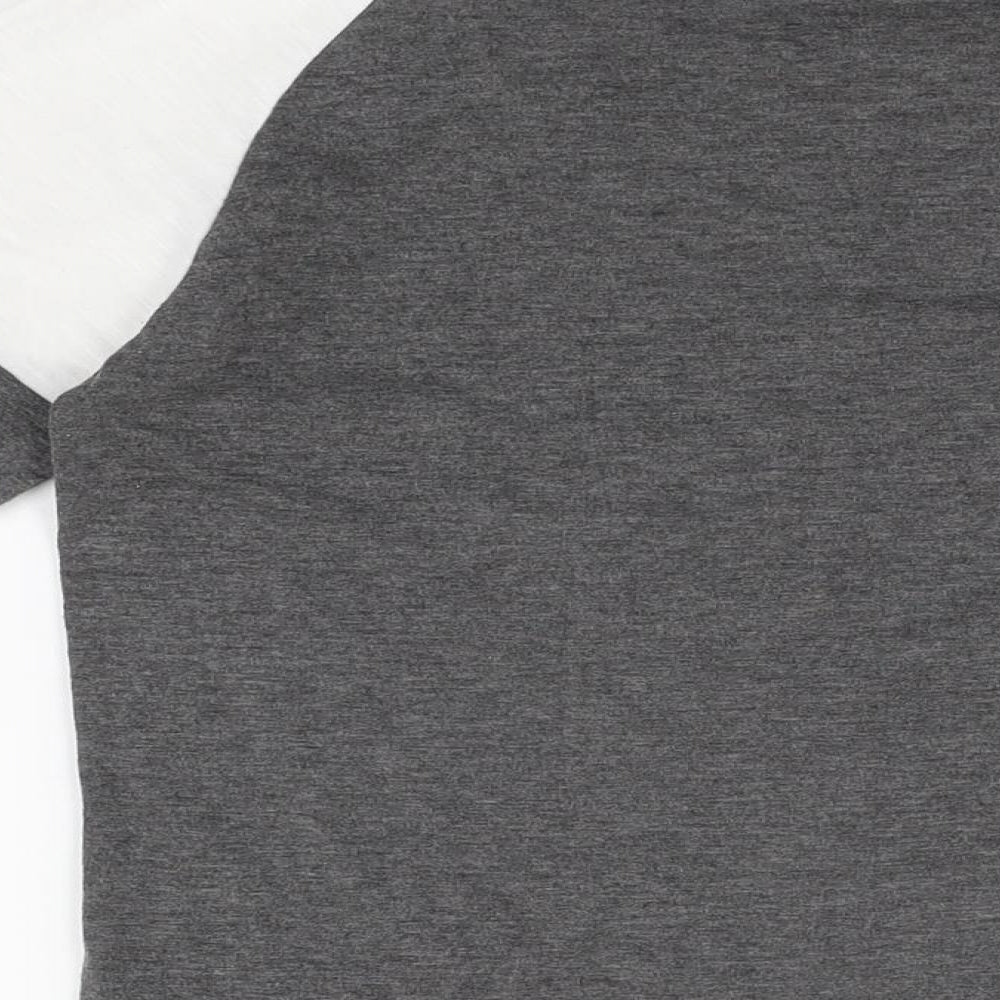 Sunnyme Womens Grey Polyester Basic T-Shirt Size S Round Neck