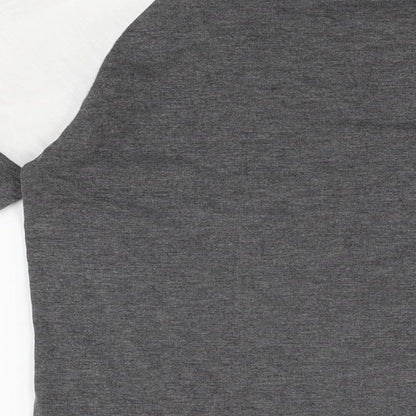 Sunnyme Womens Grey Polyester Basic T-Shirt Size S Round Neck