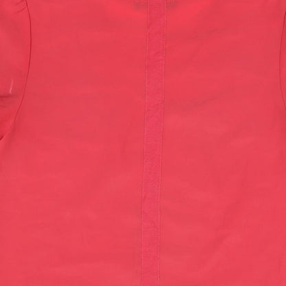 Oasis Womens Red Polyester Basic T-Shirt Size 12 Round Neck
