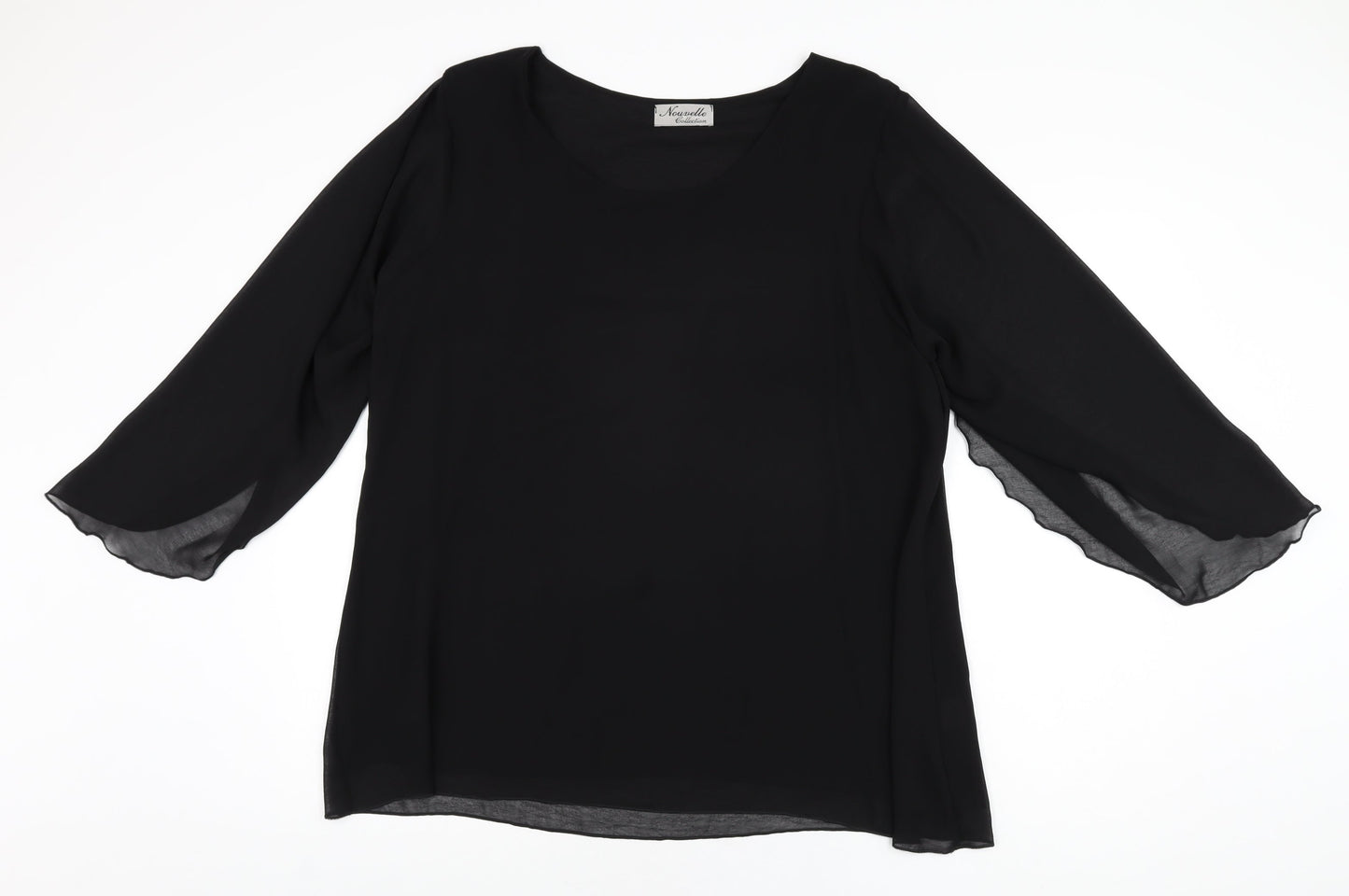 Womens UK Size 16 Nouvelle Black Basic Blouse