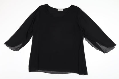 Womens UK Size 16 Nouvelle Black Basic Blouse