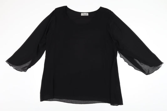 Womens UK Size 16 Nouvelle Black Basic Blouse