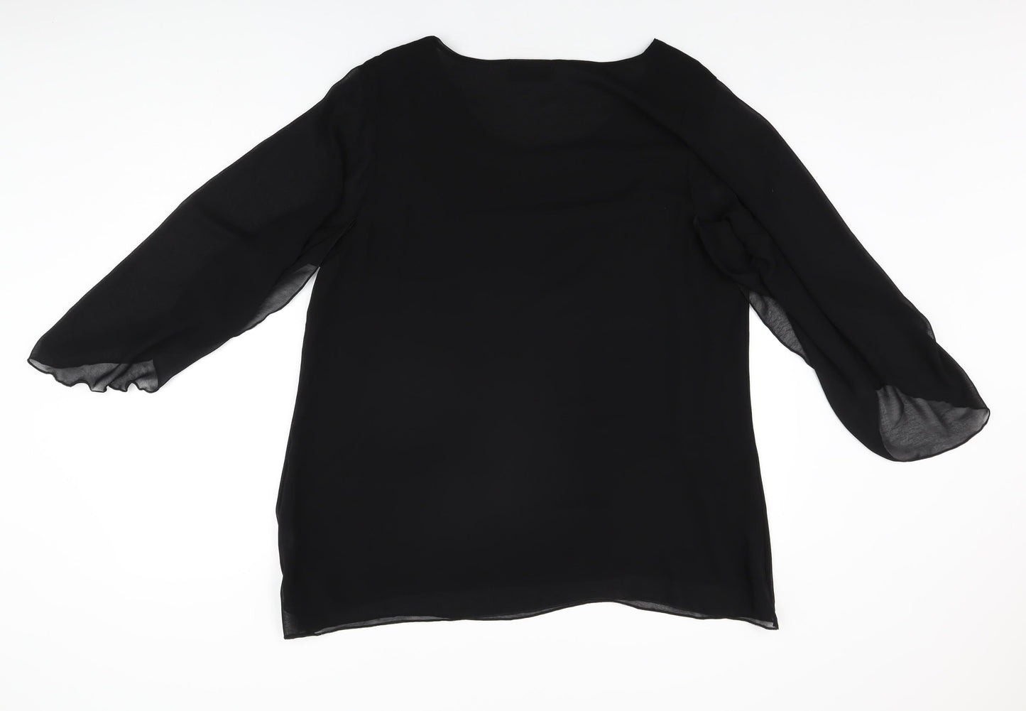 Womens UK Size 16 Nouvelle Black Basic Blouse