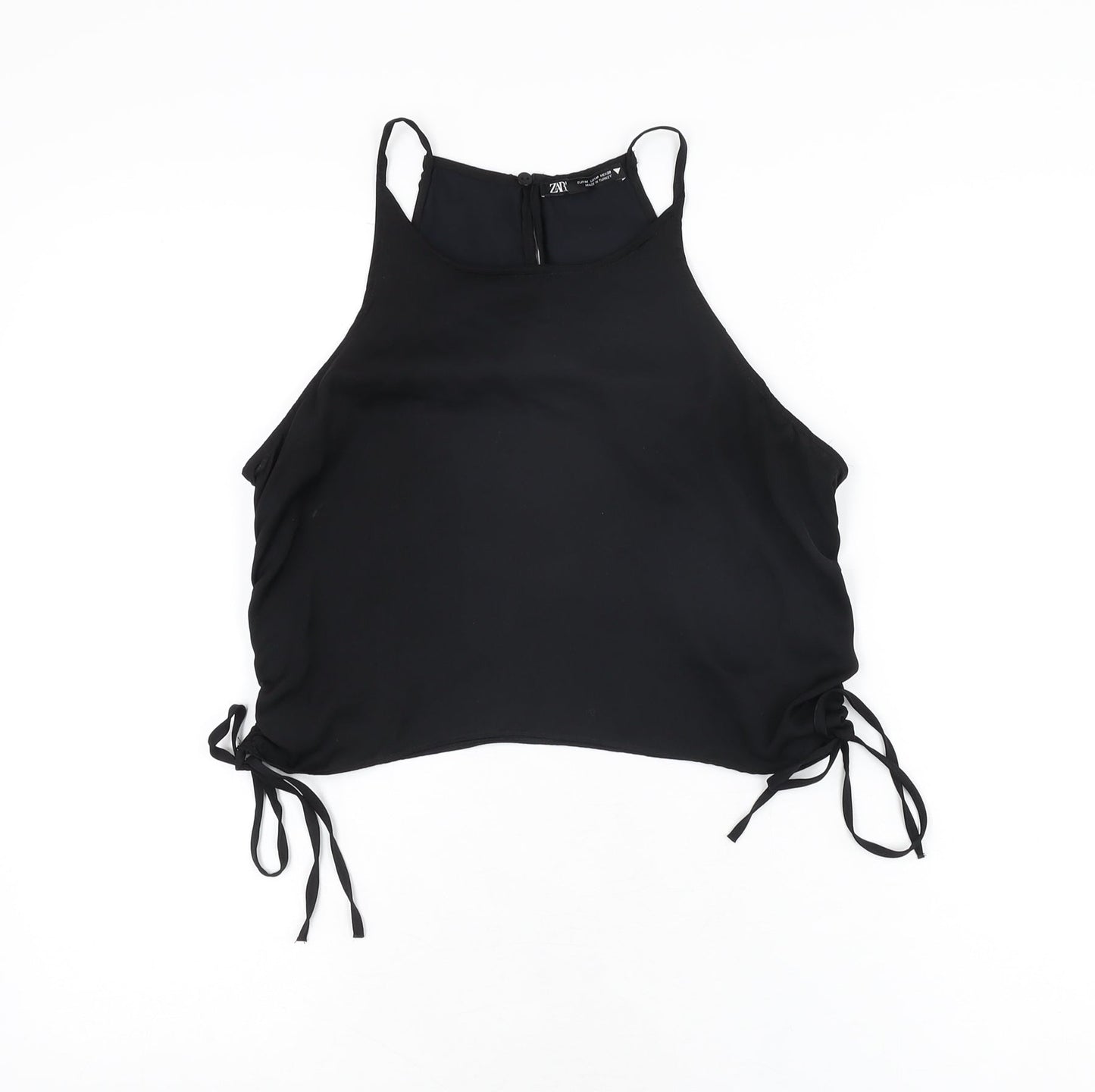 Womens UK Size M Zara Black Basic T-Shirt