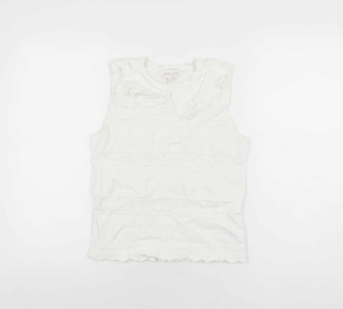 Womens UK Size 10 Apricot White Basic T-Shirt