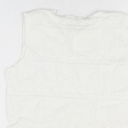 Womens UK Size 10 Apricot White Basic T-Shirt