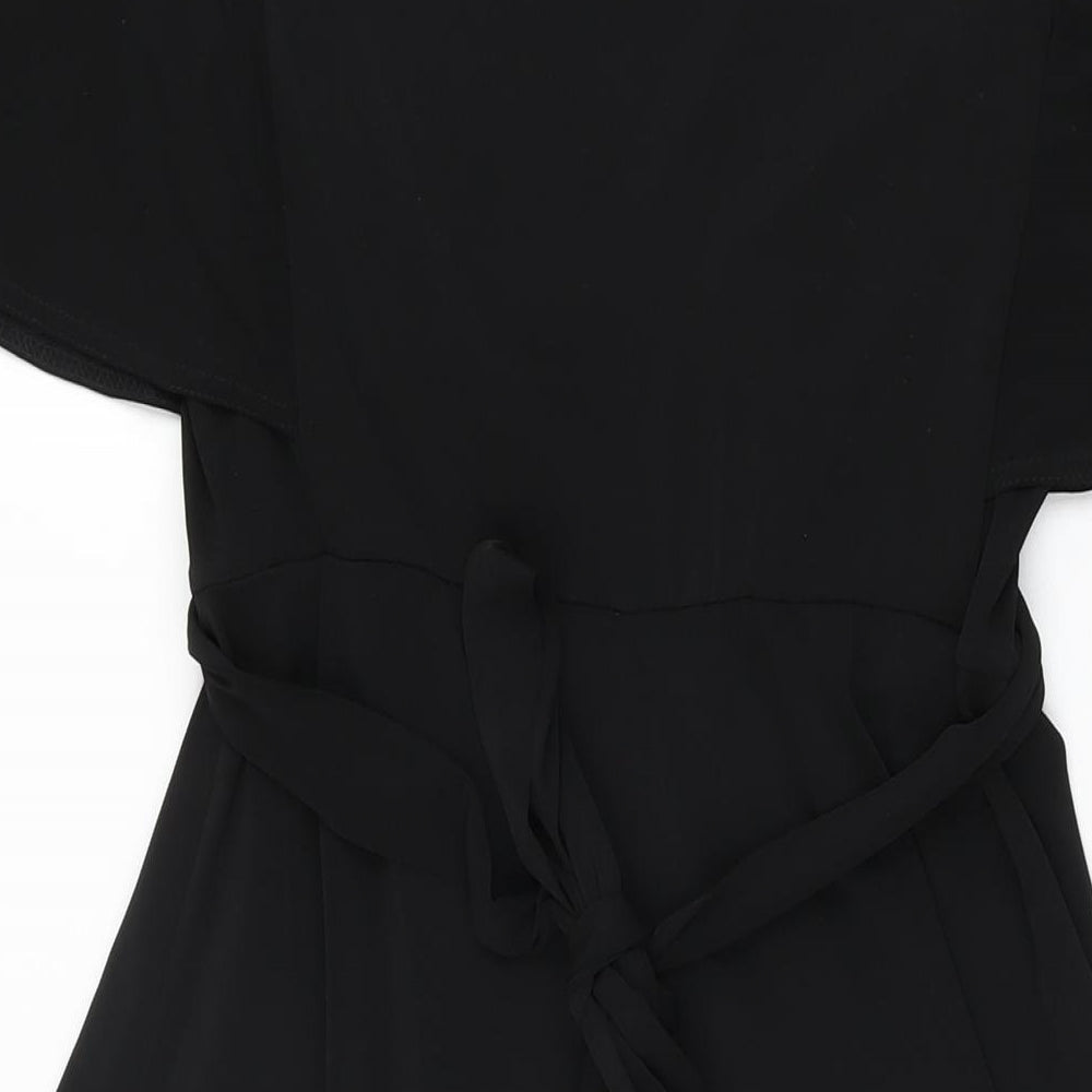 Joanna Hope Womens Black Polyester A-Line Size 12 V-Neck Pullover