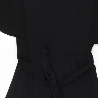 Joanna Hope Womens Black Polyester A-Line Size 12 V-Neck Pullover