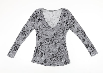 Womens UK Size 12 South Grey Basic T-Shirt